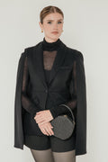 The Olivia Tailored Cape in Black Wool
